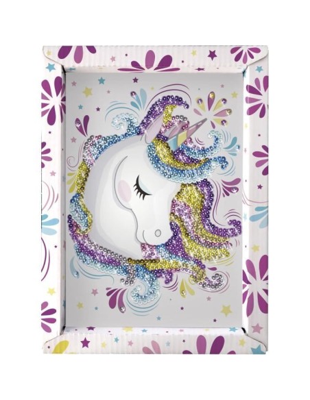Kit loisir créatif - Licorne - Illustration avec sequins - Pour enfant a partir de 7 ans - Blanc – LANSAY (Jeu De Scrapbooking) | STORE PRO SHOP 