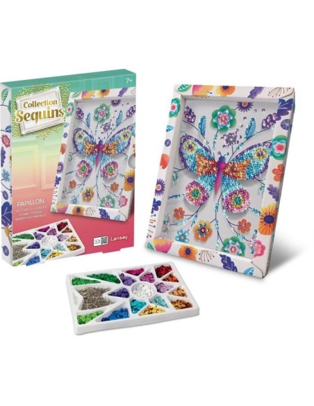 Loisir Créatif - Papillons - Illustration avec Sequins - Pour Enfant - Blanc – LANSAY (Jeu De Scrapbooking) | STORE PRO SHOP 