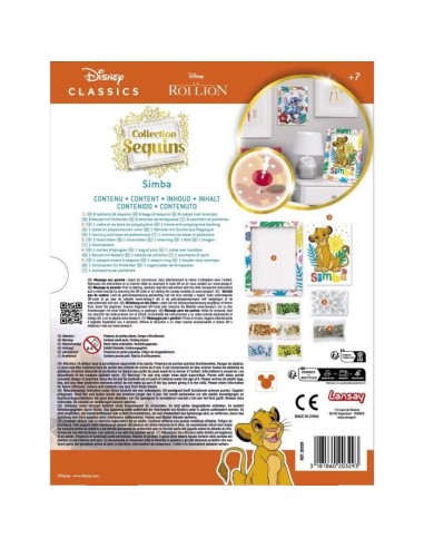 Jeu de création - LANSAY - Collection sequins - SIMBA LE ROI LION - Des 7 ans – LANSAY (Jeu De Scultpure) | STORE PRO SHOP 