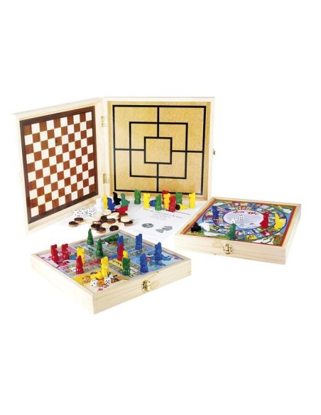 JEUJURA  Coffret Bois 100 Jeux de société traditionnels –  (Jeu De Societe - Jeu De Plateau) | STORE PRO SHOP 