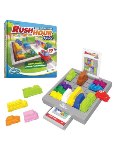 ThinkFun-Rush Hour Junior-Jeu de logique-Casse-tete-Embouteillage-40 défis 4 niveaux-1 Joueur ou plus des 5 ans-Ravensburger-7 – RAVENSBURGER () | STORE PRO SHOP 