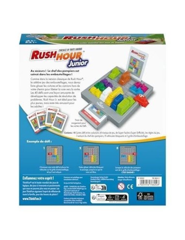 ThinkFun-Rush Hour Junior-Jeu de logique-Casse-tete-Embouteillage-40 défis 4 niveaux-1 Joueur ou plus des 5 ans-Ravensburger-7 – RAVENSBURGER () | STORE PRO SHOP 