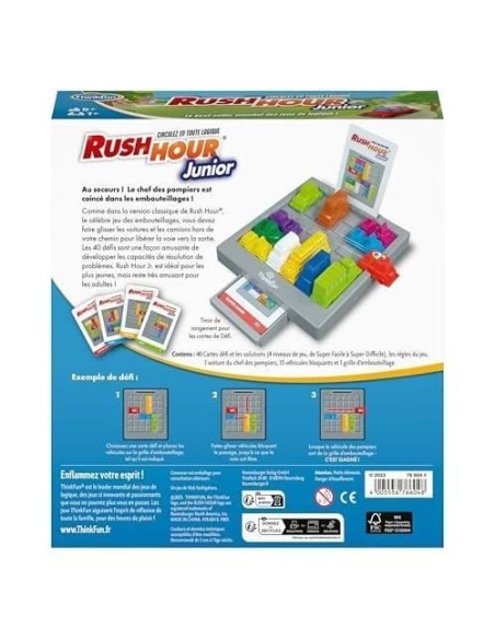 ThinkFun-Rush Hour Junior-Jeu de logique-Casse-tete-Embouteillage-40 défis 4 niveaux-1 Joueur ou plus des 5 ans-Ravensburger-7 – RAVENSBURGER () | STORE PRO SHOP 