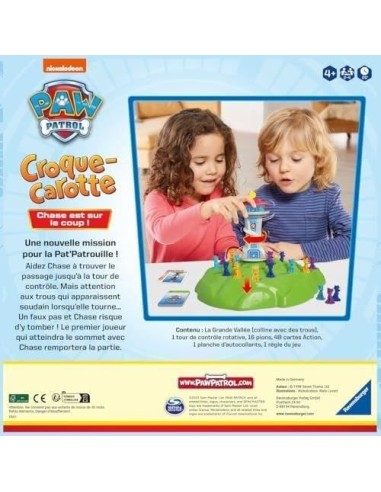 Croque Carotte Pat'Patrouille, Jeu de parcours rigolo, des 4 ans, 22385, Version fr, Ravensburger – RAVENSBURGER () | STORE PRO SHOP 