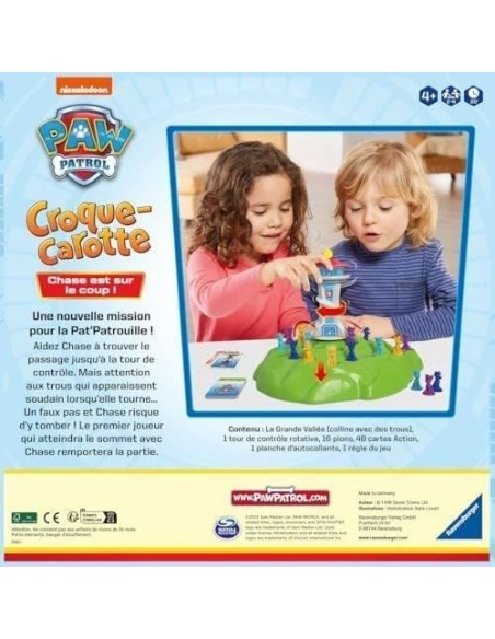 Croque Carotte Pat'Patrouille, Jeu de parcours rigolo, des 4 ans, 22385, Version fr, Ravensburger – RAVENSBURGER () | STORE PRO SHOP 