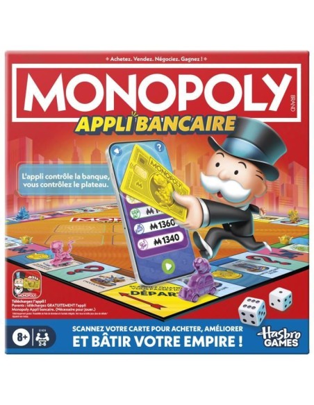 Monopoly Appli bancaire, jeu de plateau avec appli pour appareil type smartphone, des 8 ans – MONOPOLY () | STORE PRO SHOP 