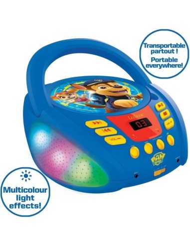 Lecteur CD Bluetooth La Pat' Patrouille avec Effets Lumineux – LEXIBOOK () | STORE PRO SHOP 