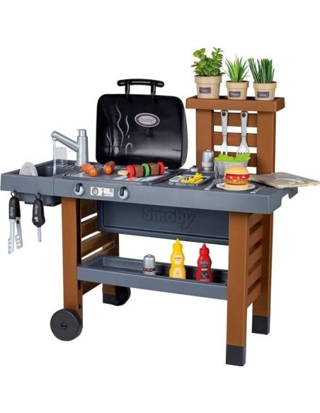 Cuisine d'Extérieur Évolutive Smoby - Grill et Plancha - 40 Accessoires – SMOBY (Maison De Jeux Exterieure - Maisonnette) | STORE PRO SHOP 