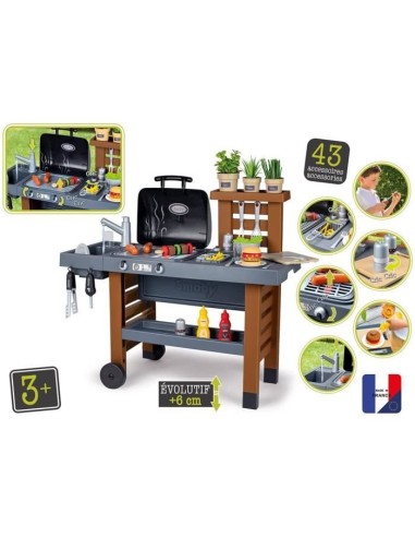 Cuisine d'Extérieur Évolutive Smoby - Grill et Plancha - 40 Accessoires – SMOBY (Maison De Jeux Exterieure - Maisonnette) | STORE PRO SHOP 