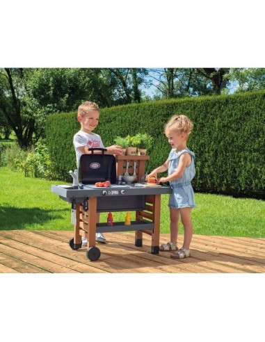 Cuisine d'Extérieur Évolutive Smoby - Grill et Plancha - 40 Accessoires – SMOBY (Maison De Jeux Exterieure - Maisonnette) | STORE PRO SHOP 
