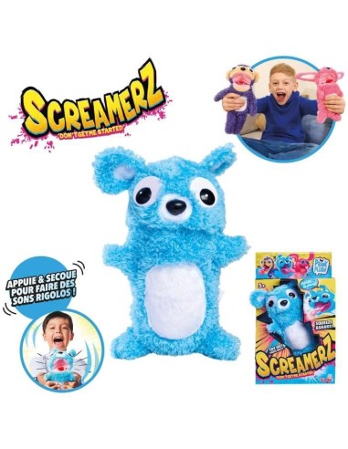 Smoby - Screamerz - Peluche intéractive amusante - Ours - 25 cm - Bruits en la secouant ou appuyant sur le bouton – SMOBY (Peluche) | STORE PRO SHOP 