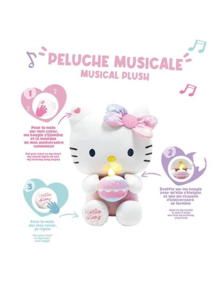 Hello Kitty Peluche Interactive Anniversaire /- 26 cm - JEMINI - Musique, bougie et rire interactifs. – JEMINI (Peluche) | STORE PRO SHOP 