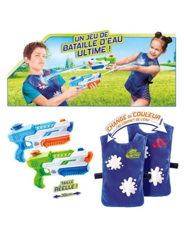 CANAL TOYS - Hydro Blaster Game - Jeu de Bataille d'Eau - 2 pistolets  2 dossards qui changent de couleur – CANAL TOYS (Pistolet A Eau - Jeu A Jet D'eau - Bombe A Eau) | STORE PRO SHOP 