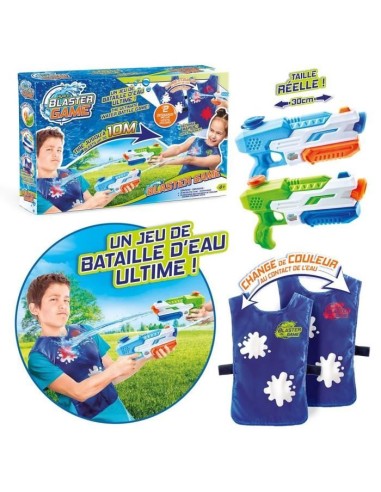CANAL TOYS - Hydro Blaster Game - Jeu de Bataille d'Eau - 2 pistolets  2 dossards qui changent de couleur – CANAL TOYS (Pistolet A Eau - Jeu A Jet D'eau - Bombe A Eau) | STORE PRO SHOP 