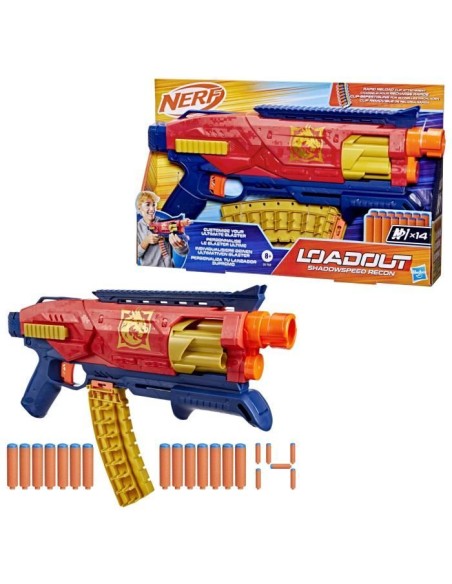Nerf Loadout Shadowspeed Recon, blaster avec rangement pour les 14 fléchettes Nerf N1 incluses, barillet rotatif a 6 fléchette – NERF () | STORE PRO SHOP 