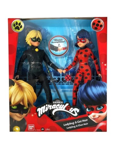 Pack de 2 Poupées mannequin 26 cm Miraculous Ladybug - Revivez les aventures de Ladybug et Chat Noir – BANDAI (Poupee) | STORE PRO SHOP 