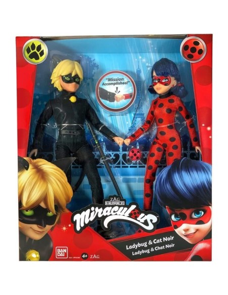 Pack de 2 Poupées mannequin 26 cm Miraculous Ladybug - Revivez les aventures de Ladybug et Chat Noir – BANDAI (Poupee) | STORE PRO SHOP 