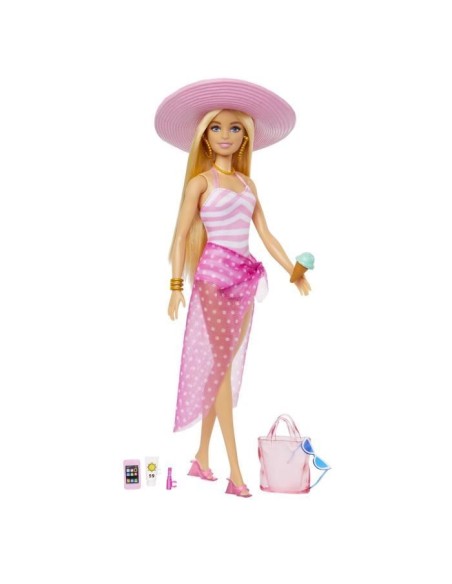 Barbie-Barbie Plage-Poupée blonde en maillot de bain et accessoires HPL73 – BARBIE (Poupee) | STORE PRO SHOP 