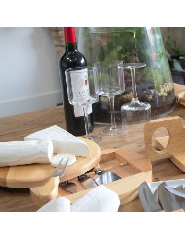Plateau a fromage - LIVOO - MEN28 - En hévéa - Plateau pivotant - Avec 4 ustensiles – LIVOO (Plateau A Fromage - Cloche A Fromage) | STORE PRO SHOP 