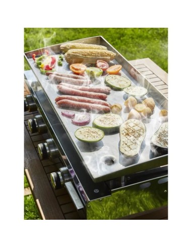 Plancha a gaz - 4 feux - BRASILIA - Tout inox - Surface cuisson - XXL - 84 x 34 cm – COOKINGBOX (Plancha) | STORE PRO SHOP 