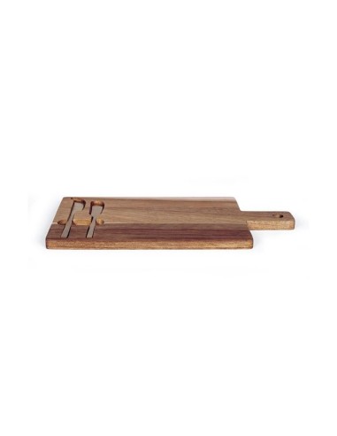 Plateau a fromage - LIVOO - MEC138 - Bois d'acacia FSC - 38 x 20 cm - 2 couteaux aimentés – LIVOO (Plateau A Fromage - Cloche A Fromage) | STORE PRO SHOP 