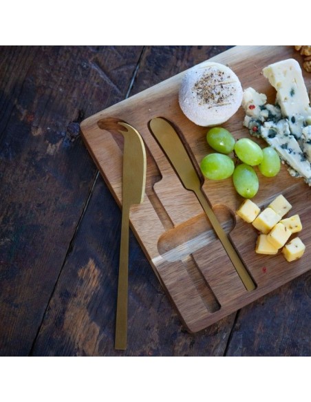 Plateau a fromage - LIVOO - MEC138 - Bois d'acacia FSC - 38 x 20 cm - 2 couteaux aimentés – LIVOO (Plateau A Fromage - Cloche A Fromage) | STORE PRO SHOP 