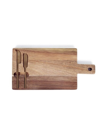 Plateau a fromage - LIVOO - MEC138 - Bois d'acacia FSC - 38 x 20 cm - 2 couteaux aimentés – LIVOO (Plateau A Fromage - Cloche A Fromage) | STORE PRO SHOP 