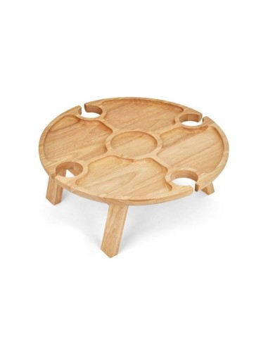 Plateau apéritif - LIVOO - MES150 - Bois d'hévéa - Plateau séparateur - 4 encoches pour verres - Pieds pliables – LIVOO (Plateau A Fromage - Cloche A Fromage) | STORE PRO SHOP 