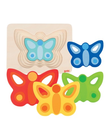 Puzzle à couche Papillon 5 pièces – GOKI (Puzzle) | STORE PRO SHOP 