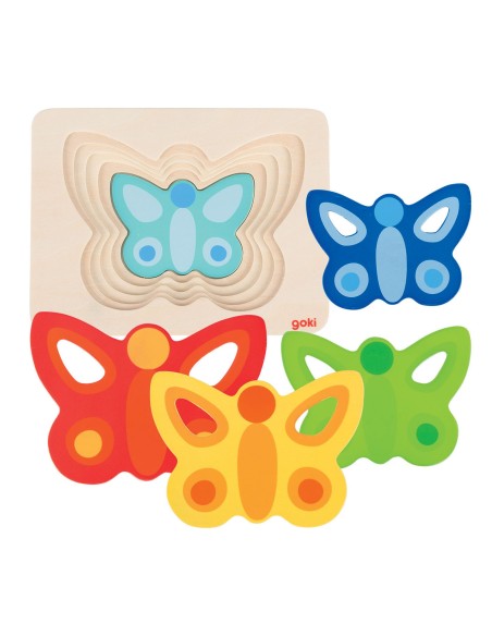 Puzzle à couche Papillon 5 pièces – GOKI (Puzzle) | STORE PRO SHOP 