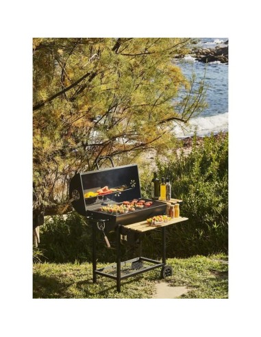 Barbecue a charbon MIKE - 2 grilles acier chromé - Surface de cuisson : 71 x 35 cm - Noir – COOKINGBOX (Barbecue) | STORE PRO SHOP 