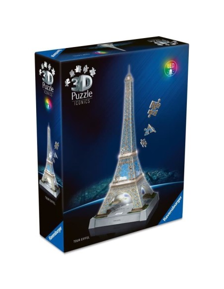 Puzzle 3D Iconics - Tour Eiffel illuminée – RAVENSBURGER (Puzzle) | STORE PRO SHOP 