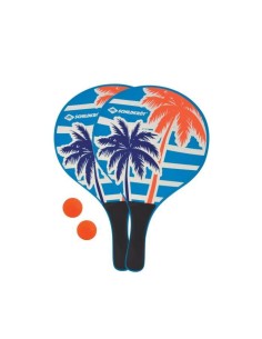 Raquettes de beachball - SCHILDKROT - Bois laqué - Poignée plastique noir - 2 balles - Sac filet refermable