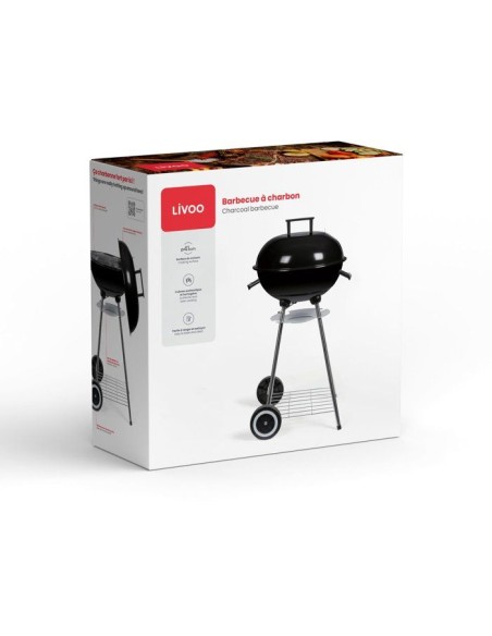 Barbecue a charbon - LIVOO - DOC172N - Surface de cuisson Ø 41 cm - Grille en acier chromé - Cuve et couvercle en acier émaill – LIVOO (Barbecue) | STORE PRO SHOP 
