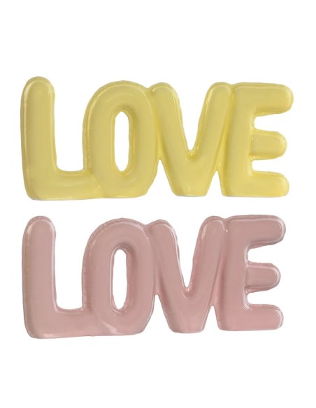 Figurine Décorative Home ESPRIT LOVE Jaune Rose Enfant 24 X 2,5 X 10 cm (2 Unités)