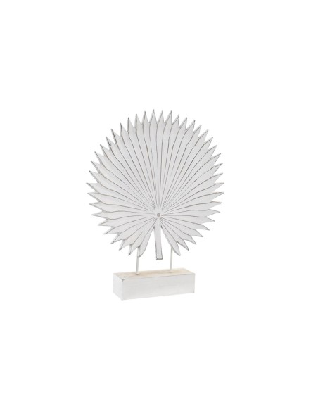 Figurine Décorative DKD Home Decor 36 x 7 x 46 cm Blanc Tropical Feuille d'une plante