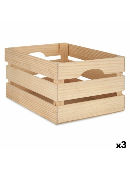 Boîte Décorative Bois de pin 26 x 18,3 x 36 cm (3 Unités)