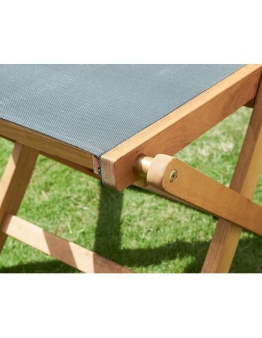 Lot de 4 chaises de jardin en bois d'acacia FSC et assise textilene - 50 x 57 x 90 cm - Gris – AUCUNE (Chaise De Jardin - Fauteuil De Jardin - Tabouret De Jar) | STORE PRO SHOP 