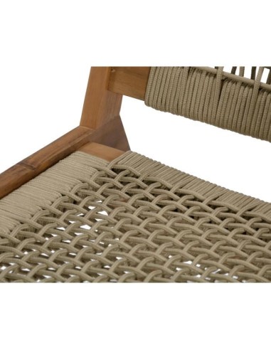 Fauteuil de jardin bas en bois d'Acacia FSC et en corde - MERIDA - Vert olive – AUCUNE (Chaise De Jardin - Fauteuil De Jardin - Tabouret De Jar) | STORE PRO SHOP 