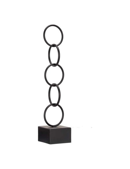 Figurine Décorative Anneaux Noir Métal (12,5 x 60,5 x 12,5 cm)