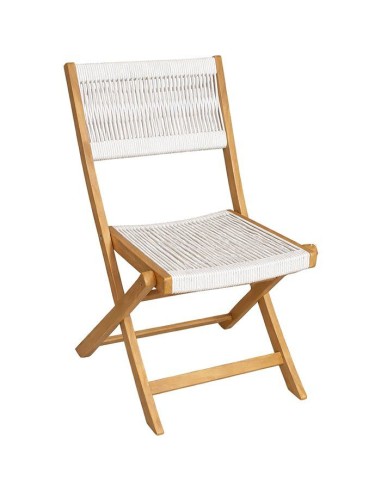 Lot de 2 chaises de jardin pliantes - AWANA - Bois d'acacia FSC - Cordage tressé - 52 x 48 x 85 cm – NO NAME (Chaise De Jardin - Fauteuil De Jardin - Tabouret De Jar) | STORE PRO SHOP 
