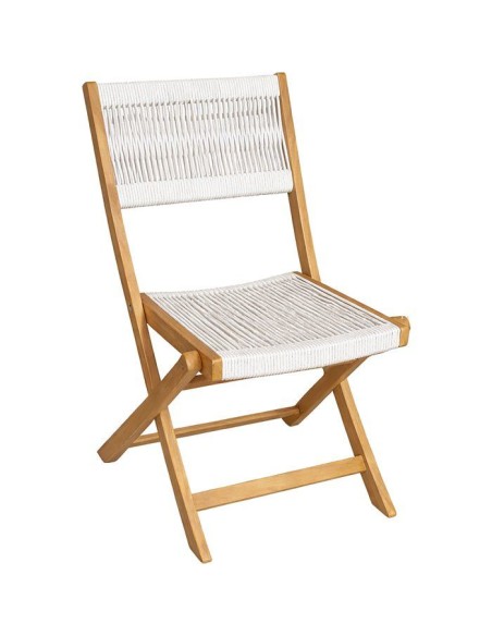 Lot de 2 chaises de jardin pliantes - AWANA - Bois d'acacia FSC - Cordage tressé - 52 x 48 x 85 cm – NO NAME (Chaise De Jardin - Fauteuil De Jardin - Tabouret De Jar) | STORE PRO SHOP 