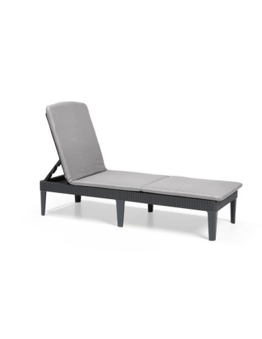 ALLIBERT  Bain de soleil JAIPUR - imitation résine tressée - Gris – ALLIBERT JARDIN (Chaise Longue - Transat - Bain De Soleil) | STORE PRO SHOP 