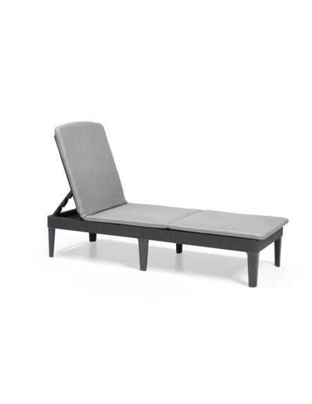 ALLIBERT  Bain de soleil JAIPUR - imitation résine tressée - Gris – ALLIBERT JARDIN (Chaise Longue - Transat - Bain De Soleil) | STORE PRO SHOP 