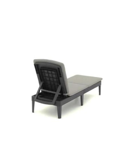 ALLIBERT  Bain de soleil JAIPUR - imitation résine tressée - Gris – ALLIBERT JARDIN (Chaise Longue - Transat - Bain De Soleil) | STORE PRO SHOP 