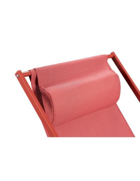 Chilienne PAROS - Structure en acier - L 63 x P 104 x H 85 cm - Terracotta – AUCUNE (Chaise Longue - Transat - Bain De Soleil) | STORE PRO SHOP 
